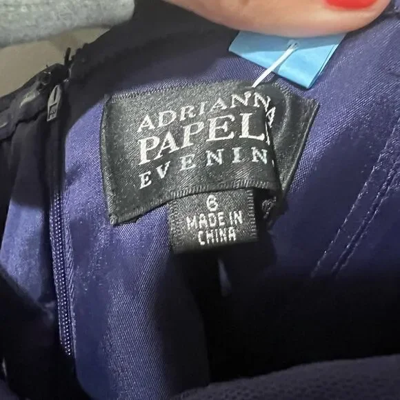 Adrianna Papell  Evening cocktail navy strapless dress size 6 - Picture 11 of 11